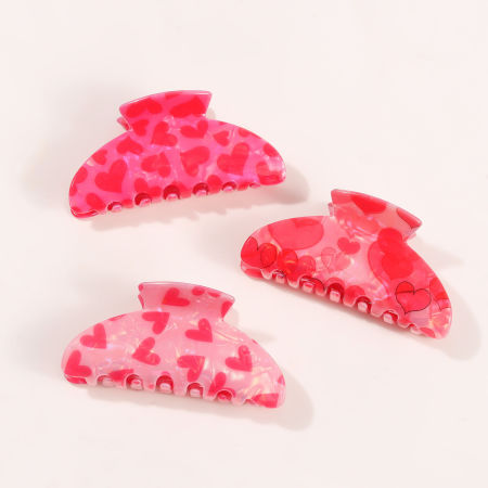 Pinces à cheveux en PVC couleur unie Sweet Heart de la série Romantic