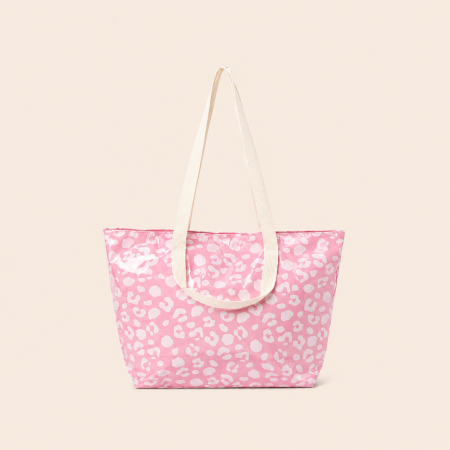 Sac bandoulière trapèze en PVC imprimé léopard multicolore style décontracté pour femme 2