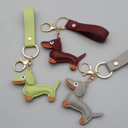 Porte-clés mignon en forme de teckel