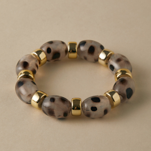 Bracelets En Résine À Perles Imprimé Léopard De Forme Irrégulière Rétro Pour Femmes h5