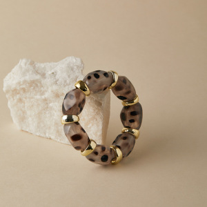 Bracelets En Résine À Perles Imprimé Léopard De Forme Irrégulière Rétro Pour Femmes h5 Image3