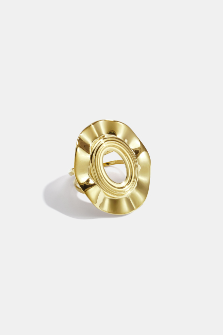 Bague minimaliste en acier inoxydable, forme irrégulière, collection Simple Daily Simple, bijoux pour femmes
