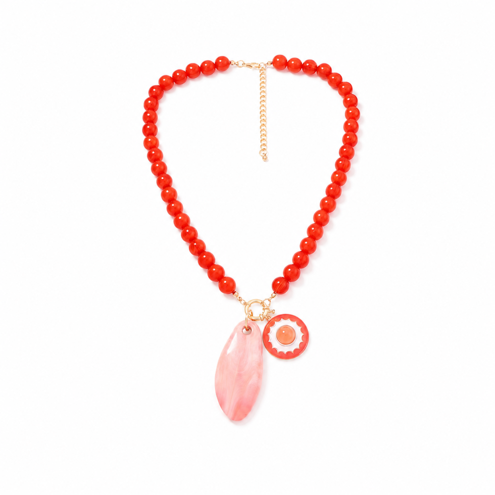 Colliers De Perles En Résine Pour Femmes, Collection Simple Series Sweet Irregular Shape Beads h5Image2
