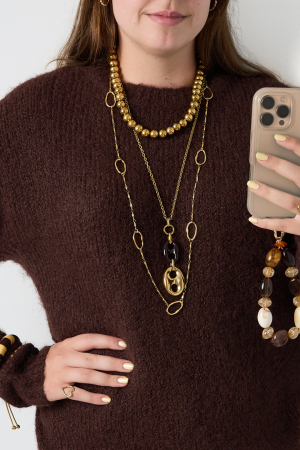 Collier Long En Acier Inoxydable, Forme Irrégulière, Collection Simple Daily Simple, Bijoux Pour Femmes h5 Image3