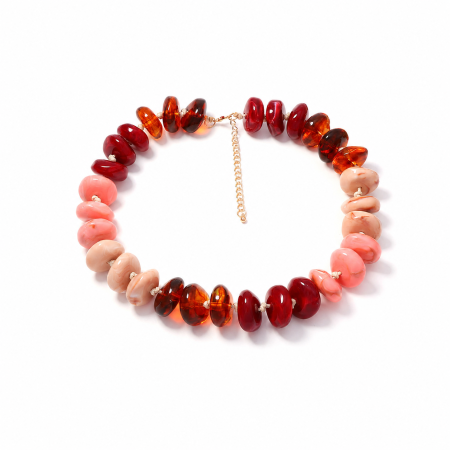 Colliers de perles pour femmes en résine multicolore de la collection Romantic Series Daily Beads