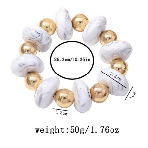 Bracelets De Perles Pour Femmes, Collection Romantique, Élégants, De Forme Irrégulière Et De Couleurs Assorties, En Résine. h5 Image3