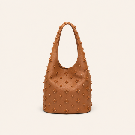 Sacs à main seau pour femmes, style décontracté, couleur unie, rivets, en PU de qualité supérieure