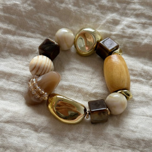 Bracelets De Perles Pour Femmes En Bois Et Résine De Forme Irrégulière h5