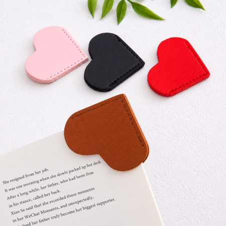 Onglets et étiquettes Simple Series Daily Premium Quality PU couleur unie en forme de cœur