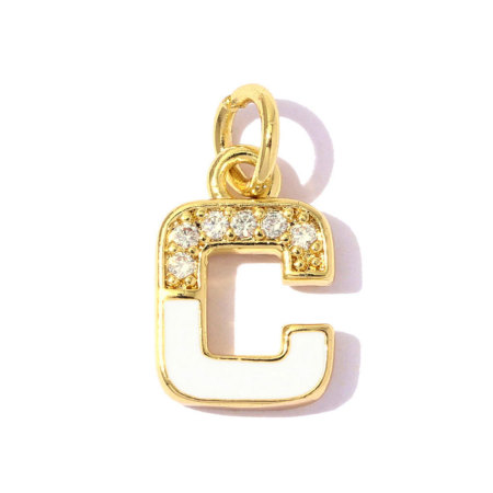 Pendentifs femme simples à faire soi-même, lettres, couleur cuivre et or 2