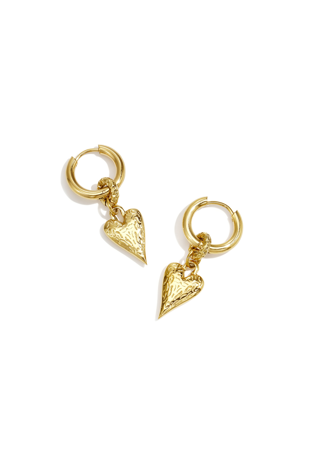 Boucles D'Oreilles Pendantes En Acier Inoxydable En Forme De Cœur, Collection Daily Simple, Bijoux Pour Femmes