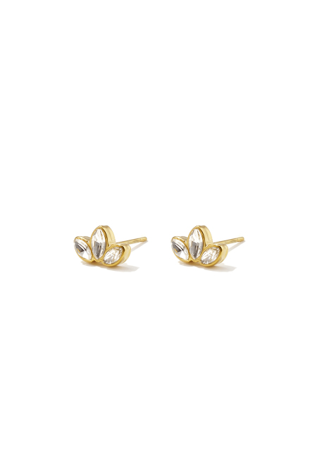 Boucles D'Oreilles Puces En Acier Inoxydable, Style Feuille, Collection Daily Simple, Bijoux Pour Femmes