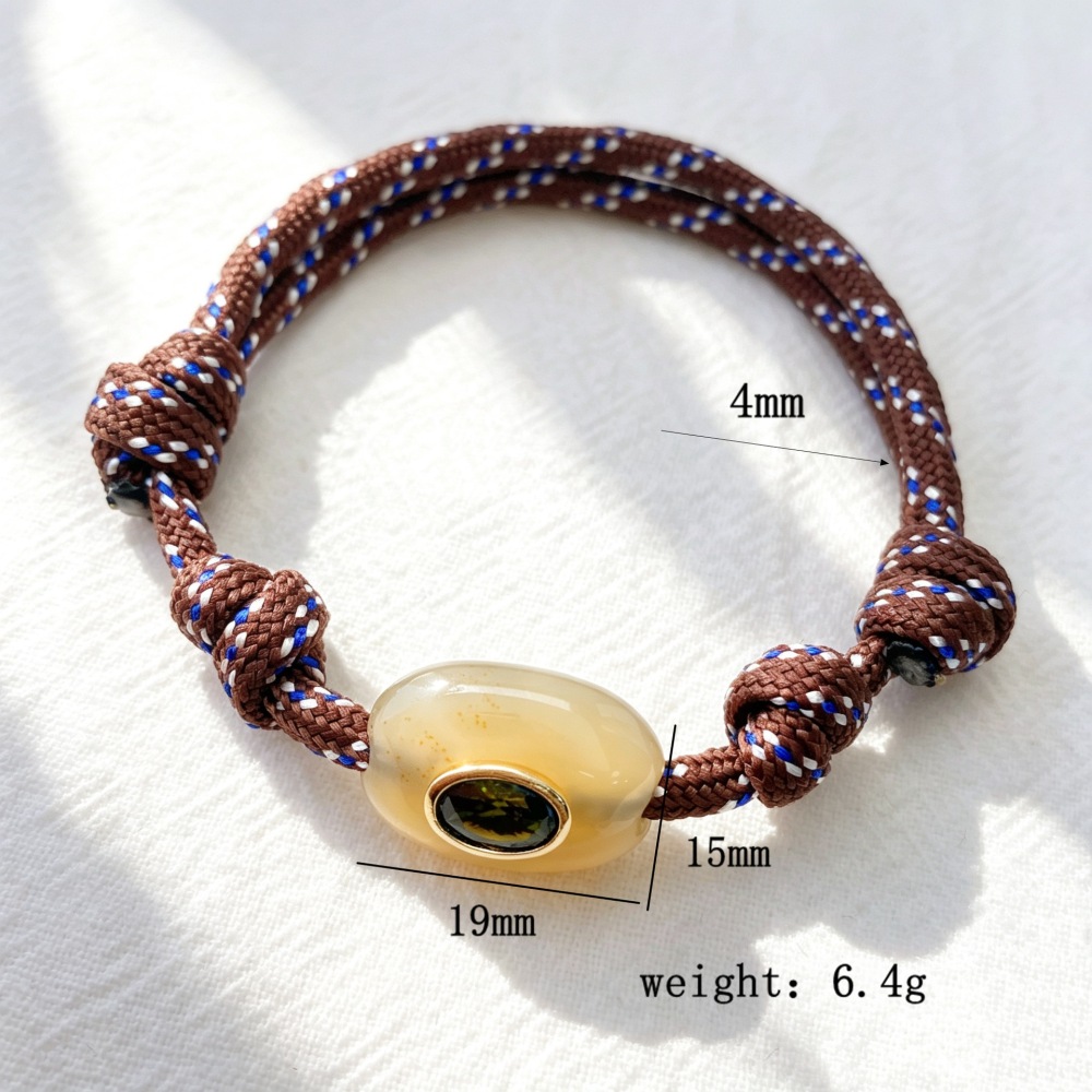 Bracelets Tressés Pour Femmes, Style Ethnique Rétro, Forme Elliptique, Ornés De Zircon. Image4
