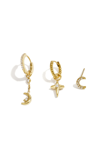 Boucles d'oreilles en acier inoxydable Moon Simple Daily Simple Series Bijoux pour femmes