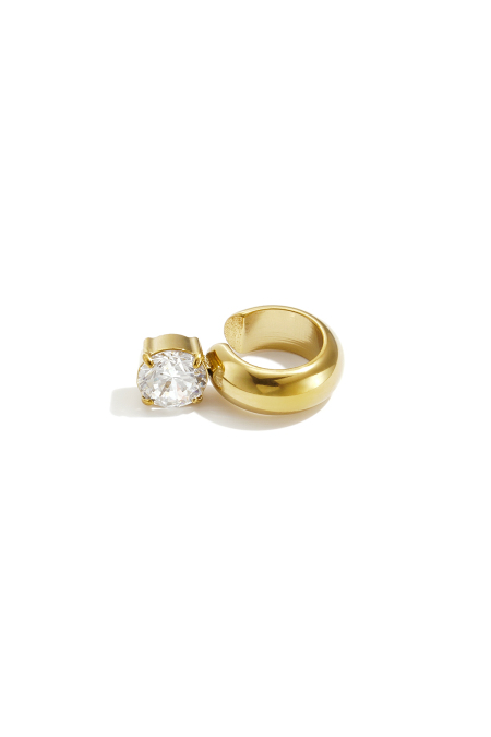 Boucles d'oreilles manchettes en acier inoxydable, forme géométrique, collection Simple Daily Simple, bijoux pour femmes