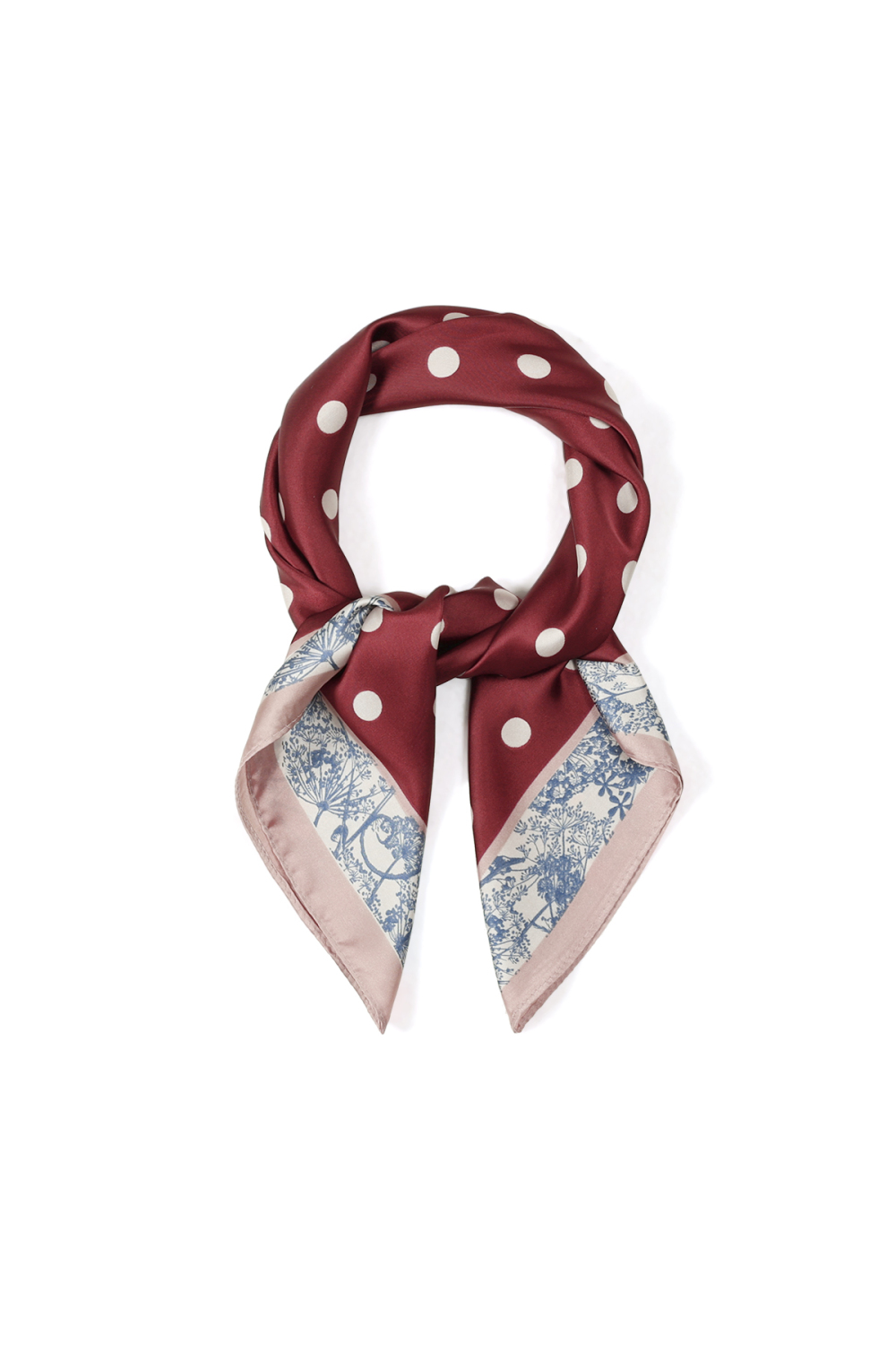 Écharpes D'Hiver À Pois Style Rétro Imitation Soie Accessoires Du Quotidien Image2