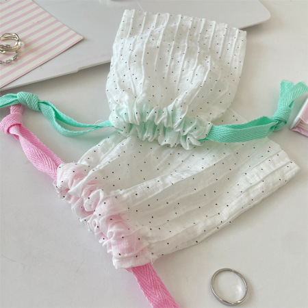 Sacs cadeaux en coton à pois doux de la collection Simple pour bijoux 2