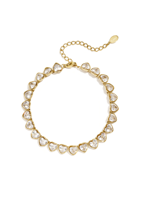 Bracelet en acier inoxydable à maillons en forme de cœur, collection Daily Simple, bijoux pour femmes