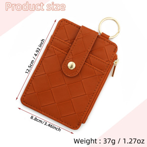 Portefeuilles Et Porte-Cartes Carrés Pour Femmes, En Pu Tissé Uni, Style Décontracté h5 Image6