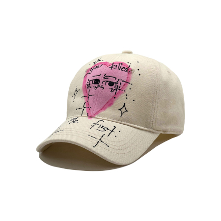 Casquette de baseball en coton à motif animaux et cœurs mignons 2