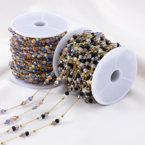 Chaîne De Perles Diy Simple En Acier Inoxydable Imperméable Couleur Or h5 Image4