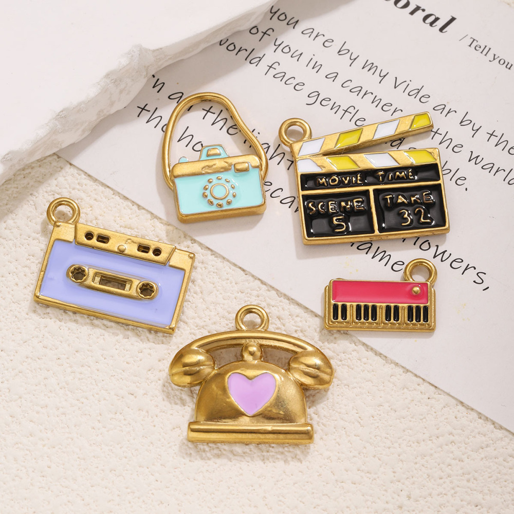 Pendentifs Pour Femmes En Acier Inoxydable Étanche, Couleur Or, Forme Irrégulière, À Faire Soi-Même, Série Simple h5Image4