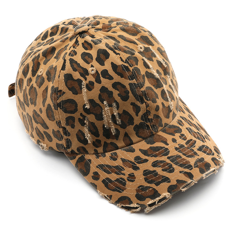 Casquette De Baseball Rétro En Coton À Imprimé Léopard Simple Series h5Image4