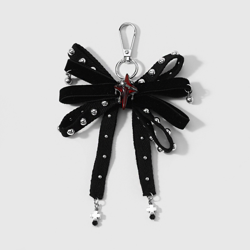 Porte-Clés En Alliage Pour Instruments De Musique/Instruments, Motif Nœud Papillon Quotidien À Pois, Collection Simple Series 
