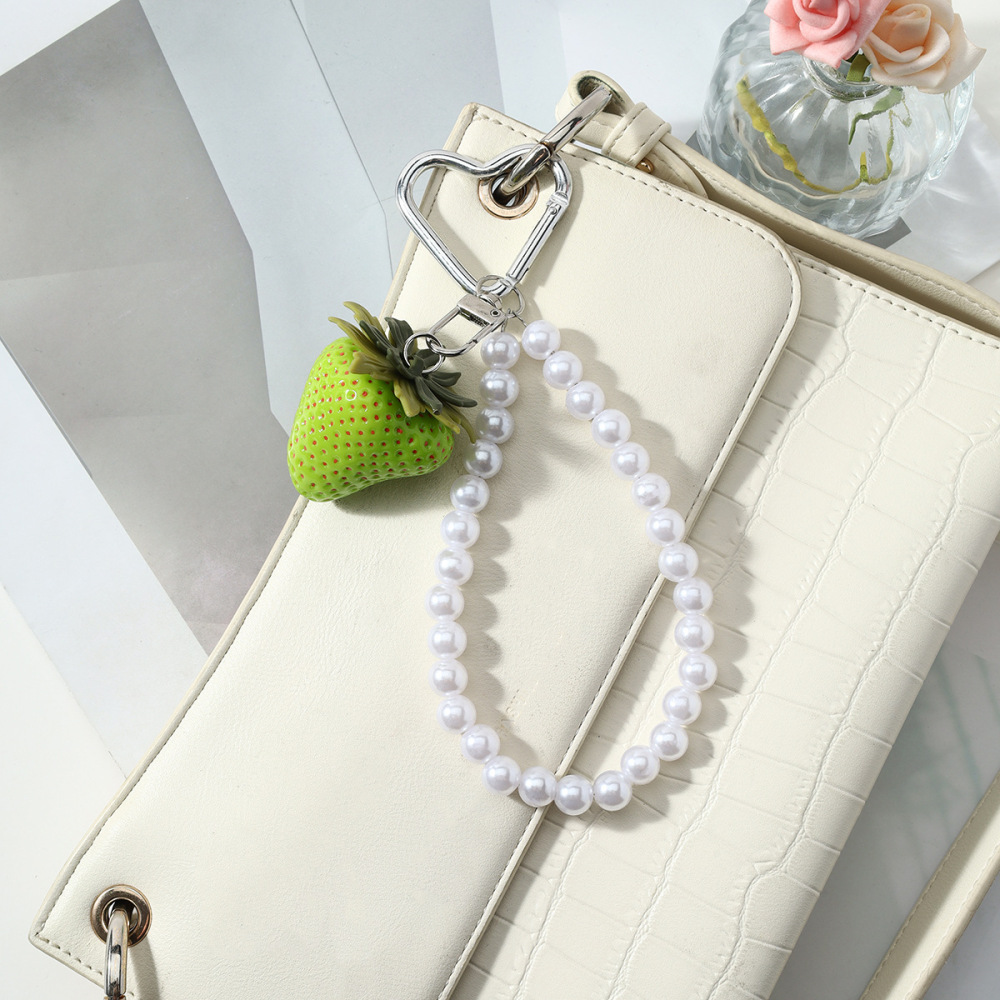 Perles De Fruits Quotidiennes Simple Series Fraise Porte-Clés En Alliage Pour Sac h5Image5