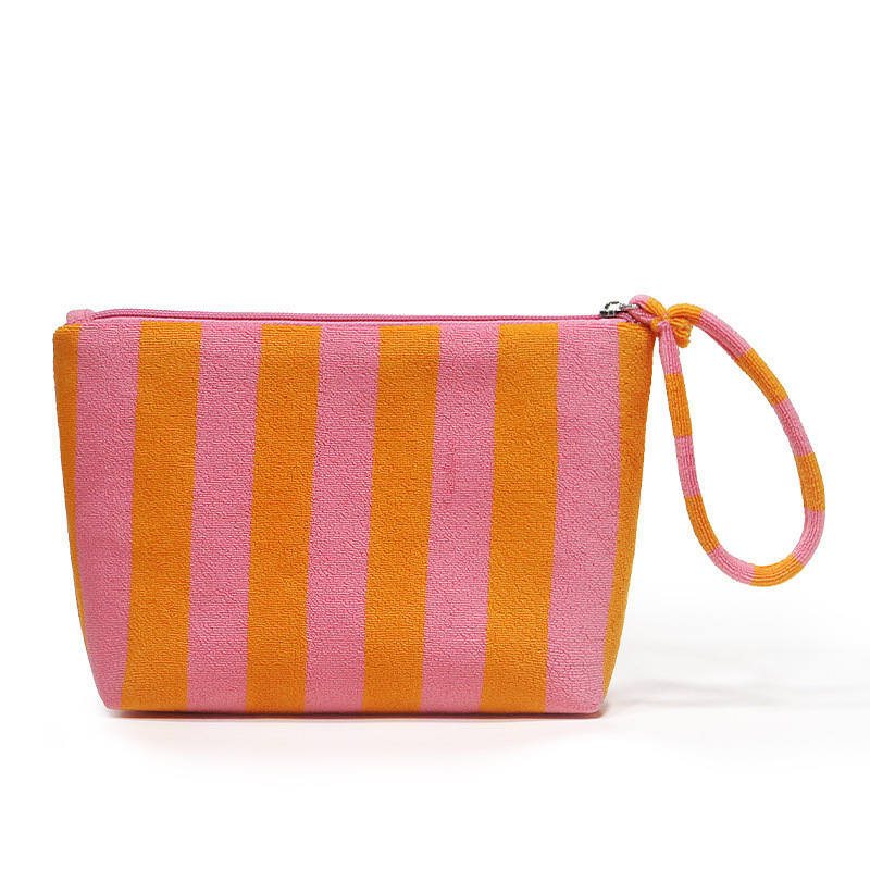 Trousses À Maquillage Simple Series Daily Stripe En Polyester Multicolores 