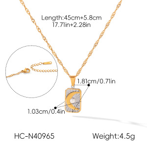 Colliers Pendentifs Pour Femmes Simple Series Daily Sun Moon En Acier Inoxydable Étanche Couleur Or h5 Image2