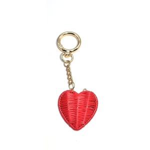 Porte-Clés Romantique En Raphia Tissé Uni Couleur Cœur Simple, Collection Simple, En Raphia. h5 