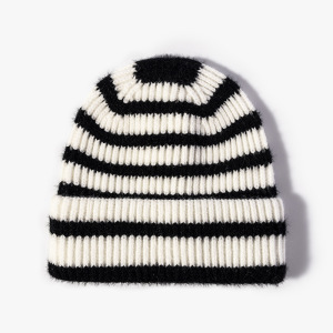 Bonnet Femme Rayé En Laine Et Polyester Multicolore h5