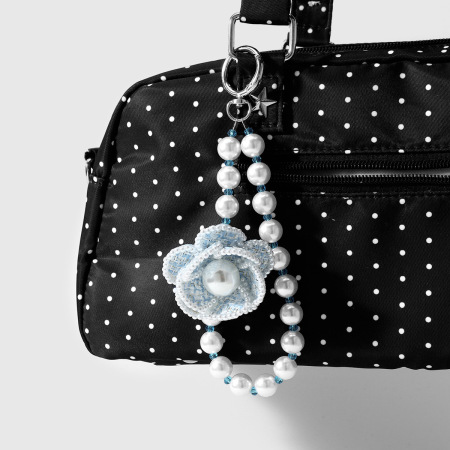 Breloques de sac en alliage, perles unies, collection Simple Series Daily Flower 2