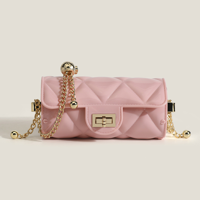 Sac Bandoulière Femme Style Décontracté, Matelassé, Avec Finitions Métalliques Et Chaîne En Pvc Uni