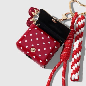 Étui À Écouteurs Simple Series Daily Polka Dots Cherry Woven Alloy Avec Breloques Pour Sac Et Étui À Écouteurs h5 Image5