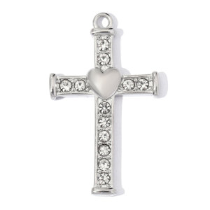 Pendentif Croix Diy Classique En Acier Inoxydable, Étanche, Couleur Or, Avec Zircon Pour Femme h5 Image3