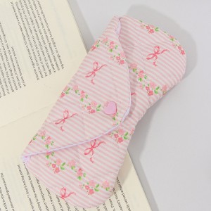 Pochette À Lunettes Pour Femme En Polyester Avec Nœud Papillon Fleuri, Collection Romantique h5