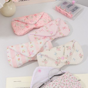 Pochette À Lunettes Pour Femme En Polyester Avec Nœud Papillon Fleuri, Collection Romantique h5 Image3