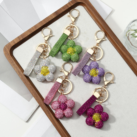 Breloques de sac en alliage de couleurs assorties, collection Simple Series Daily Flower 2