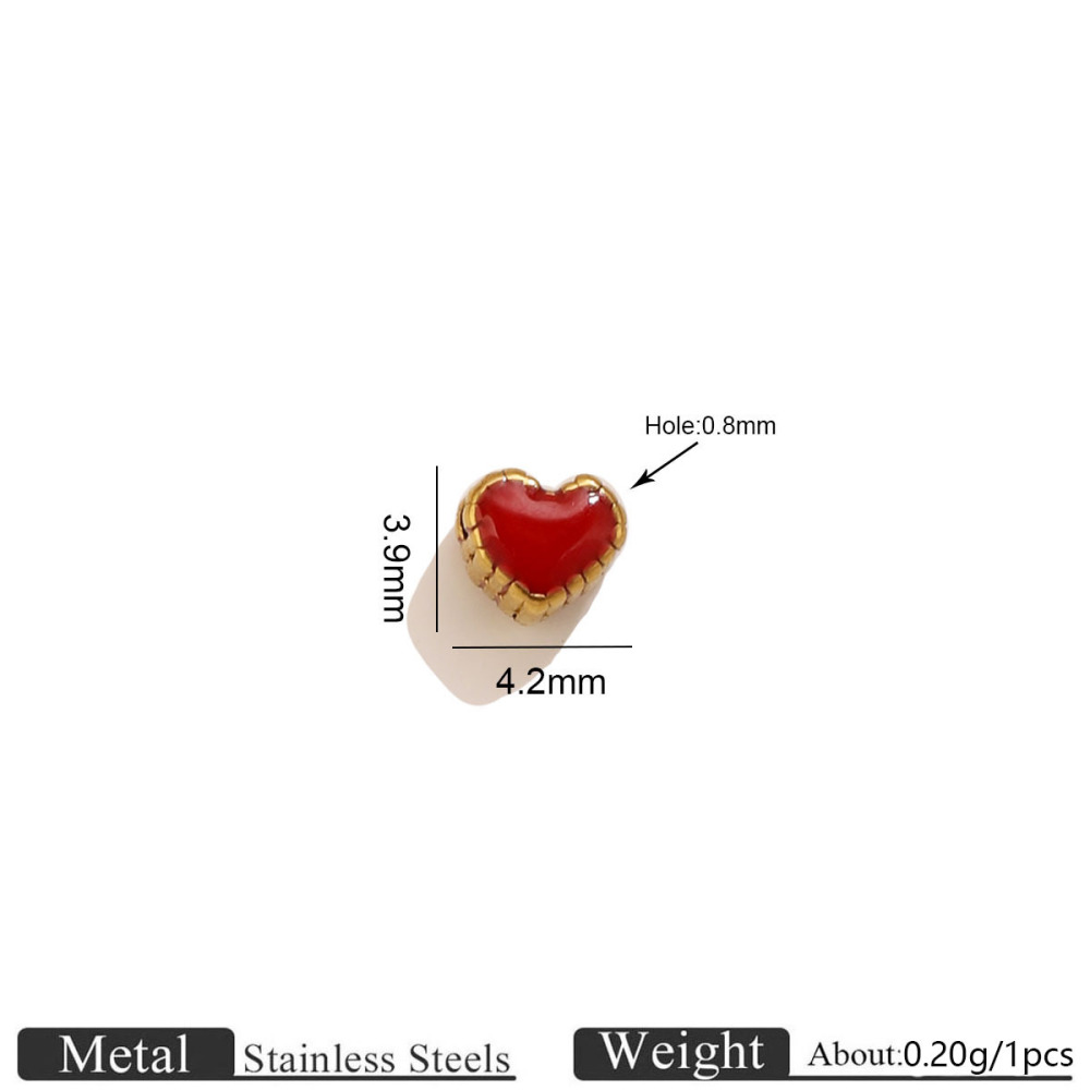Perles Simples En Acier Inoxydable Imperméables Couleur Or En Forme De Cœur À Faire Soi-Même 