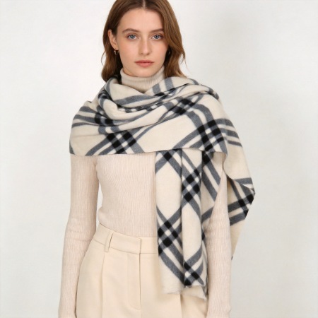 Écharpes d'hiver en polyester à carreaux de la série Simple Daily
