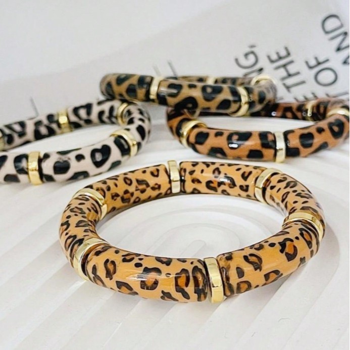 Bracelets Pour Femmes En Acrylique À Imprimé Léopard Rétro De La Collection Simple Image3