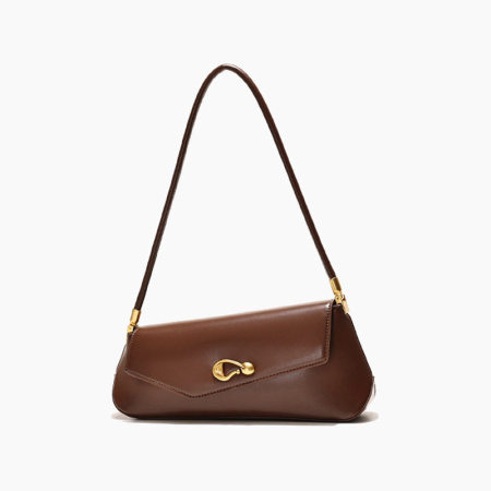 Sac Bandoulière Femme Style Décontracté, Forme Irrégulière, Couleur Unie, En Pu, Avec Fermeture Métallique