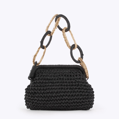 Sacs à main carrés pour femmes, style décontracté, couleur unie, en papier tissé