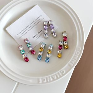 Pinces À Cheveux De Luxe Rétro En Alliage, Forme Géométrique, Couleurs Mélangées, Strass h5 Image2