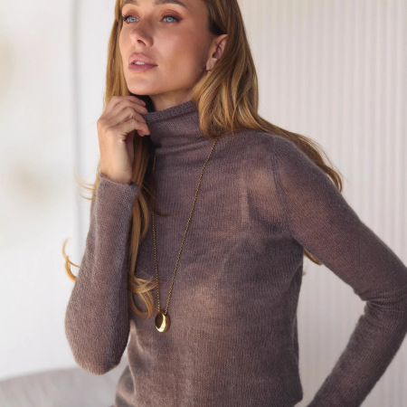 Pulls Élégants En Maille De Polyester Unie, Transparente Et Régulière 2