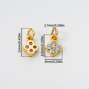 Pendentifs Pour Femmes Simple Series Diy Clover Couleur Cuivre Et Or h5 Image5