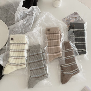 Chaussettes Mi-Mollet À Rayures Basiques Slight Bounce h5 Image2