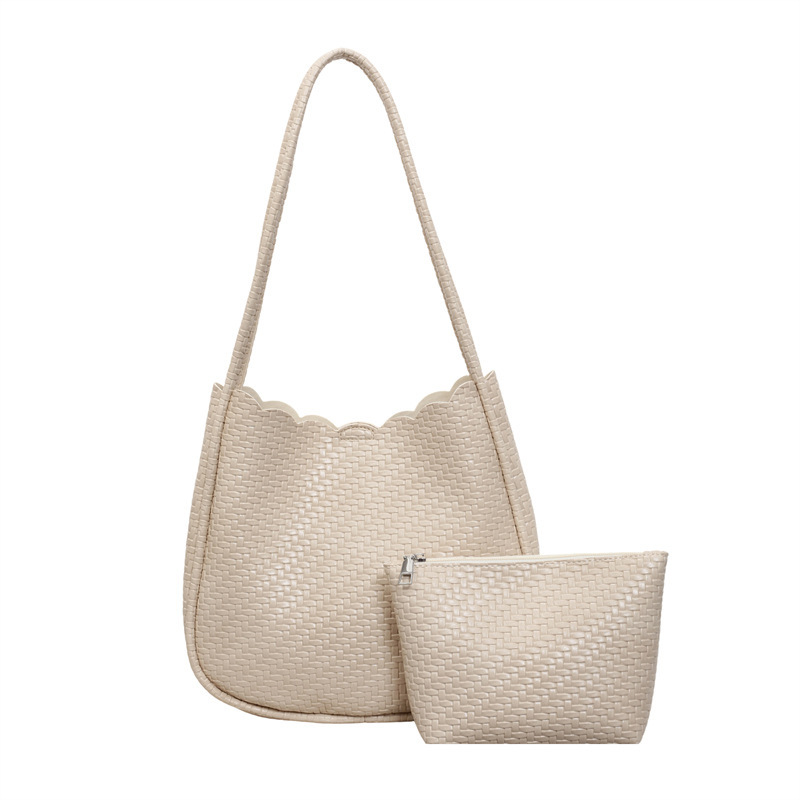 Sac Fourre-Tout Femme En Pu Tissé Uni Style Bureau